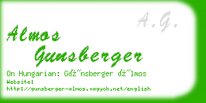 almos gunsberger business card